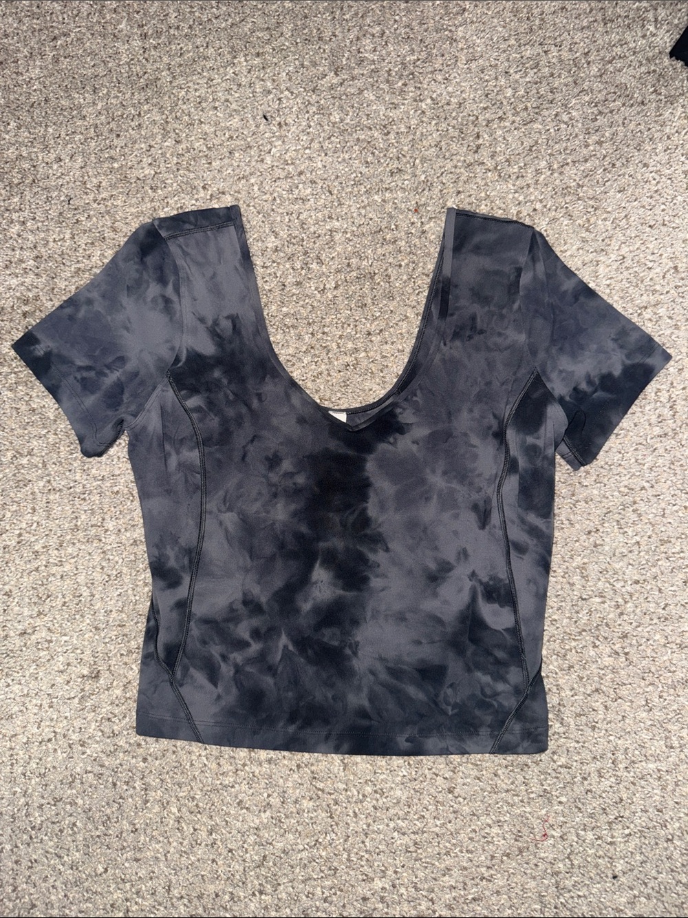 Lululemon align shirt . Tie-Dye Scoop Neck Short Sleeve Top - Black